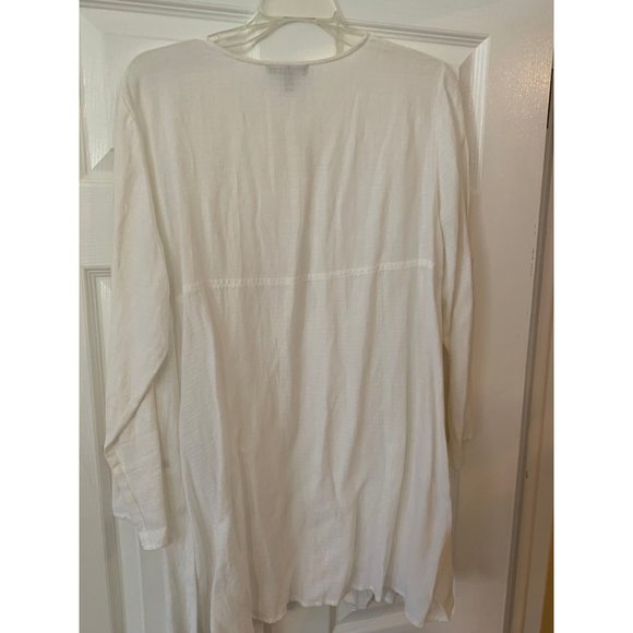 Eileen Fisher White Long Sleeve Button Down Top Small - Picture 7 of 7